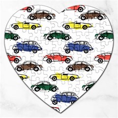 Cars Pattern Jigsaw Puzzle (heart) by Simbadda