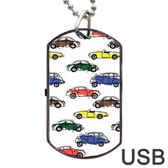 Cars Pattern Dog Tag Usb Flash (two Sides) by Simbadda