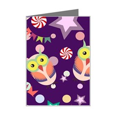 Owl Pattern Background Mini Greeting Card by Simbadda