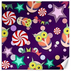 Owl Pattern Background Canvas 12  X 12  by Simbadda