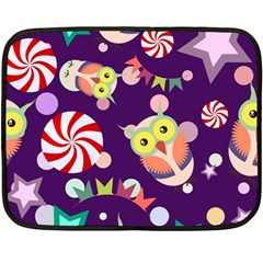 Owl Pattern Background Two Sides Fleece Blanket (mini) by Simbadda