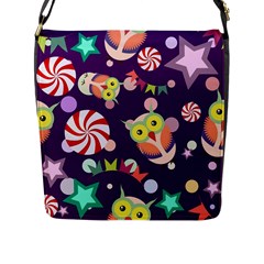 Owl Pattern Background Flap Closure Messenger Bag (l) by Simbadda