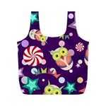 Owl Pattern Background Full Print Recycle Bag (M) Back