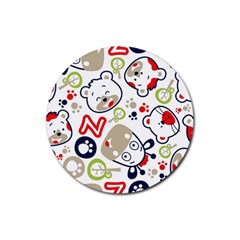 Animals Pattern Rubber Coaster (round) by Simbadda