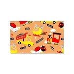 Seamless Pattern Cartoon With Transportation Vehicles Sticker Rectangular (100 pack) Front