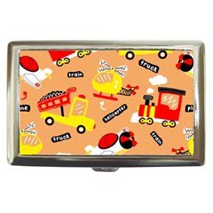 Seamless Pattern Cartoon With Transportation Vehicles Cigarette Money Case