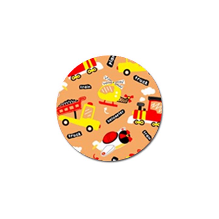 Seamless Pattern Cartoon With Transportation Vehicles Golf Ball Marker (10 pack)