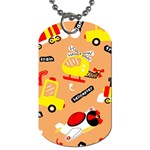 Seamless Pattern Cartoon With Transportation Vehicles Dog Tag (Two Sides) Front