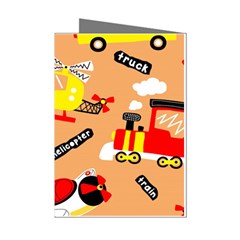 Seamless Pattern Cartoon With Transportation Vehicles Mini Greeting Cards (Pkg of 8)