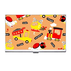 Seamless Pattern Cartoon With Transportation Vehicles Business Card Holder