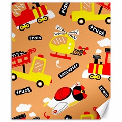 Seamless Pattern Cartoon With Transportation Vehicles Canvas 8  x 10 