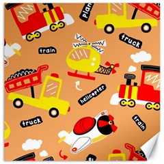 Seamless Pattern Cartoon With Transportation Vehicles Canvas 12  x 12 