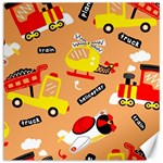 Seamless Pattern Cartoon With Transportation Vehicles Canvas 12  x 12  11.4 x11.56  Canvas - 1