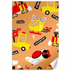 Seamless Pattern Cartoon With Transportation Vehicles Canvas 20  x 30 