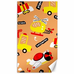 Seamless Pattern Cartoon With Transportation Vehicles Canvas 40  X 72  by Simbadda