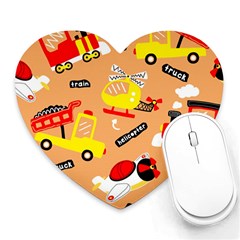 Seamless Pattern Cartoon With Transportation Vehicles Heart Mousepad