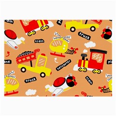 Seamless Pattern Cartoon With Transportation Vehicles Large Glasses Cloth (2 Sides)