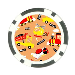 Seamless Pattern Cartoon With Transportation Vehicles Poker Chip Card Guard