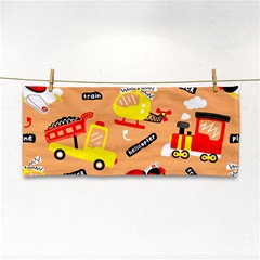 Seamless Pattern Cartoon With Transportation Vehicles Hand Towel