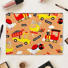 Seamless Pattern Cartoon With Transportation Vehicles Cosmetic Bag (XL)