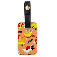 Seamless Pattern Cartoon With Transportation Vehicles Luggage Tag (one side)