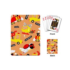 Seamless Pattern Cartoon With Transportation Vehicles Playing Cards Single Design (Mini)