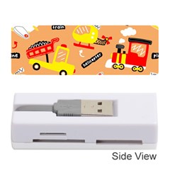 Seamless Pattern Cartoon With Transportation Vehicles Memory Card Reader (Stick)