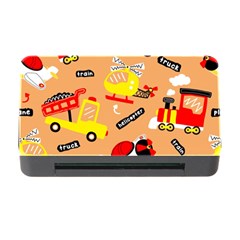 Seamless Pattern Cartoon With Transportation Vehicles Memory Card Reader with CF