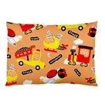 Seamless Pattern Cartoon With Transportation Vehicles Pillow Case (Two Sides) Front