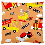 Seamless Pattern Cartoon With Transportation Vehicles Large Cushion Case (Two Sides) Back