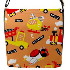 Seamless Pattern Cartoon With Transportation Vehicles Flap Closure Messenger Bag (S)