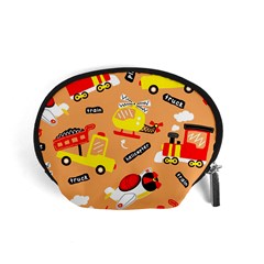 Seamless Pattern Cartoon With Transportation Vehicles Accessory Pouch (Small)