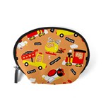 Seamless Pattern Cartoon With Transportation Vehicles Accessory Pouch (Small) Back