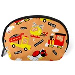 Seamless Pattern Cartoon With Transportation Vehicles Accessory Pouch (Large) Back