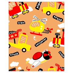 Seamless Pattern Cartoon With Transportation Vehicles Drawstring Bag (Small)