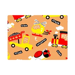 Seamless Pattern Cartoon With Transportation Vehicles Premium Plush Fleece Blanket (Mini)