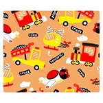 Seamless Pattern Cartoon With Transportation Vehicles Premium Plush Fleece Blanket (Small) 50 x40  Blanket Front