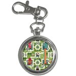 City Seamless Pattern Key Chain Watches Front