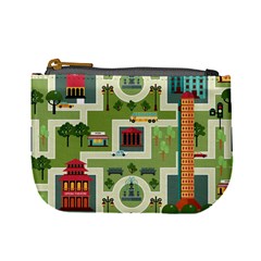 City Seamless Pattern Mini Coin Purse by Simbadda