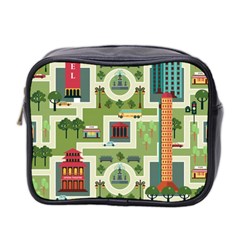 City Seamless Pattern Mini Toiletries Bag (two Sides) by Simbadda