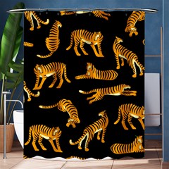 Seamless Exotic Pattern With Tigers Shower Curtain 60  X 72  (medium)  by Simbadda