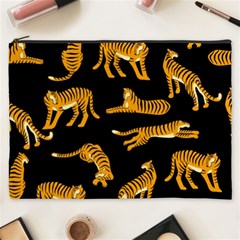 Seamless Exotic Pattern With Tigers Cosmetic Bag (xxxl) by Simbadda