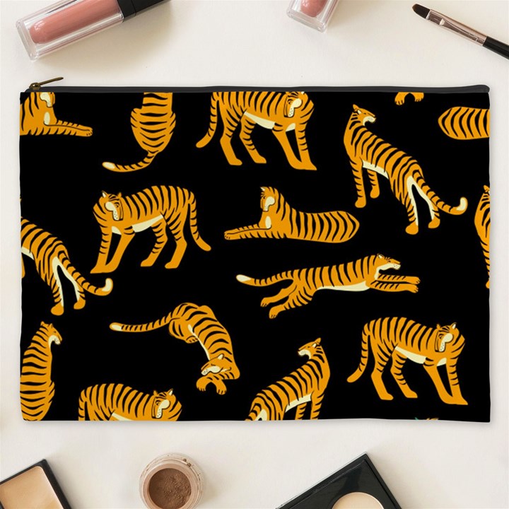 Seamless Exotic Pattern With Tigers Cosmetic Bag (XXXL)