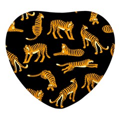 Seamless Exotic Pattern With Tigers Heart Glass Fridge Magnet (4 Pack) by Simbadda