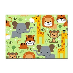 Seamless Pattern Vector With Animals Wildlife Cartoon Sticker A4 (10 Pack) by Simbadda