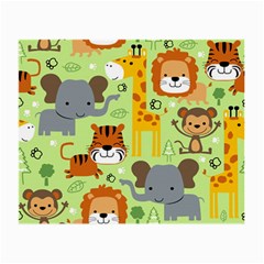 Seamless Pattern Vector With Animals Wildlife Cartoon Small Glasses Cloth by Simbadda