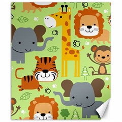 Seamless Pattern Vector With Animals Wildlife Cartoon Canvas 20  X 24  by Simbadda