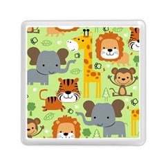 Seamless Pattern Vector With Animals Wildlife Cartoon Memory Card Reader (square) by Simbadda