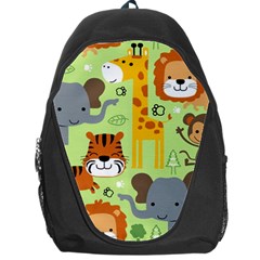 Seamless Pattern Vector With Animals Wildlife Cartoon Backpack Bag by Simbadda