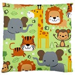 Seamless Pattern Vector With animals Wildlife Cartoon Standard Premium Plush Fleece Cushion Case (Two Sides) Front